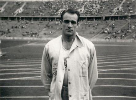 Student Herschel Neil competed in the Olympic Trials for the Summer Olympics in 1936.  Herschel is pictured in the Olympic Stadium in Germany, prior to World War II.  